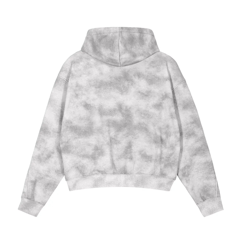 Dirty Washed Boxy Zip-up Fleece Hoodie