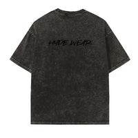 (Dusk Black) Edge Frayed Vintage Washed T-Shirt - 250 GSM