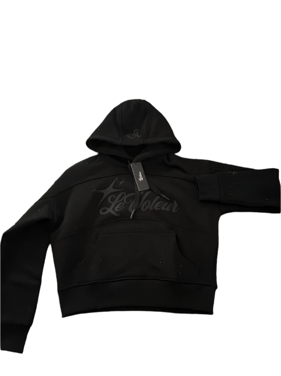 Black Embroidery Hoodie