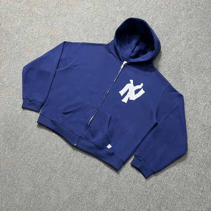 Red Zip-Up Fleece Hoodie