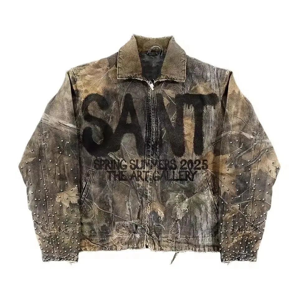 Retro Camouflage Leaf Jacket