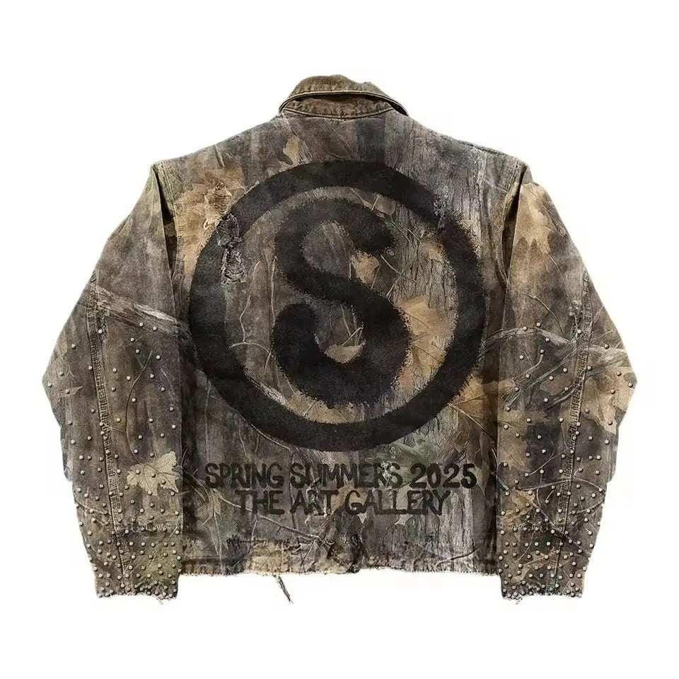 Retro Camouflage Leaf Jacket