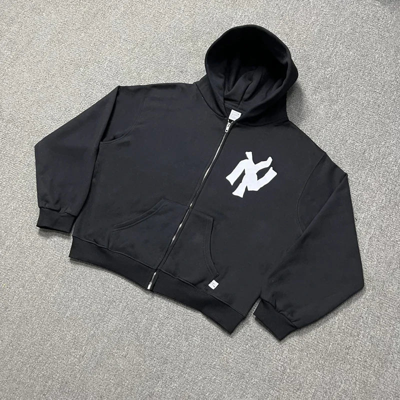Red Zip-Up Fleece Hoodie