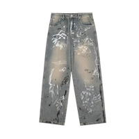 Graffiti Printed Baggy Jeans