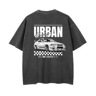 Vintage Skyline Wash Drop Shoulder T-Shirt