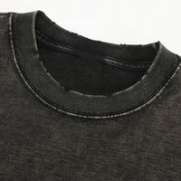 (Dusk Black) Edge Frayed Vintage Washed T-Shirt - 250 GSM